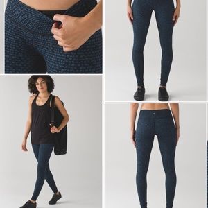 Lululemon Wunder Under Pant III Shatter Weave Desert Teal Alberta Lake Size 4